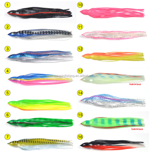 Falda de Pesca de Arrastre para Grandes Capturas, de PVC Plástico de 6 Pulgadas, con Rayas Azules, Plateadas y Rosas, para Señuelos de Marlin - Product Image 3