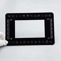 Couverture de panneau en verre AF imprimée sur mesure avec fenêtre translucide à encre IR et sérigraphie à motifs pour affichage d'instruments