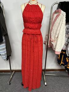 Ensemble jupe femme Viviblook Z414ST01 – Haut plissé sans manches multicolore sexy et jupe évasée grande taille deux pièces - Product Image 4