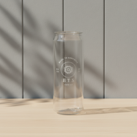 Bouteilles en plastique transparent jetables en forme de canette avec couvercles, qualité alimentaire, personnalisables pour café glacé, smoothies, boissons