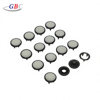 Kancing Tekan Mutiara 11.5mm Warna Gun Metal untuk Pakaian Premium, Tas Tangan, Denim