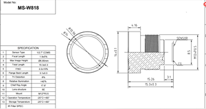 F2.2mm 4mp Low Distortion <strong>Lens</strong> for Body Worn Camera - Product Image 6