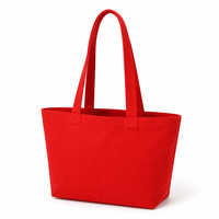 Tas Belanja Kanvas Merah Logo Kustom Wanita Ukuran Kecil Tas Selempang Ukuran Ringkas Untuk Belanja Sehari-hari dan Perjalanan Tas Jinjing Flying Whale