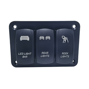 Rocker chuyển đổi bảng điều khiển chuyển đổi Dash 3 pin <span class=keywords><strong>on</strong></span>/off pre-có dây Rocker chuyển đổi màu xanh Backlit chuyển đổi cho ô tô xe Marine thuyền RV - Product Image 6