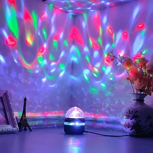 Luz LED de Color para coche, Bola de fiesta, 7 colores, activador estroboscópico portátil giratorio de sonido, luces Usb, Bombilla de discoteca