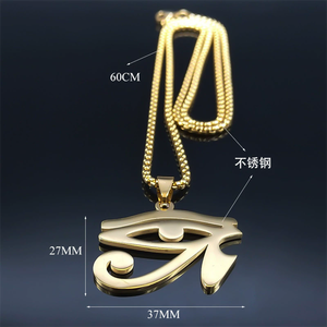 Collares <span class=keywords><strong>de</strong></span> Cadena <span class=keywords><strong>de</strong></span> Acero Inoxidable con Ojos Egipcios para Hombre, Collar <span class=keywords><strong>de</strong></span> Joyería con Símbolo del <span class=keywords><strong>Ojo</strong></span> <span class=keywords><strong>de</strong></span> <span class=keywords><strong>Ra</strong></span> <span class=keywords><strong>Horus</strong></span> <span class=keywords><strong>de</strong></span> la Mitología - Product Image 6