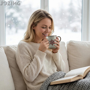 Liquidación de Fábrica: <span class=keywords><strong>Taza</strong></span> de Cerámica Premium con Diseño de Copo de Nieve Navideño y Esmalte Rústico de Dos Tonos - Product Image 5