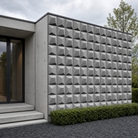 Panneau mural en pierre artificielle 3D en forme de pyramide 1200x600mm, revêtement en pierre artificielle PU pour murs décoratifs