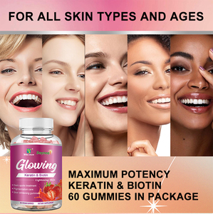 Suplementos de Beleza para Uso Diário, Sem Glúten, Não-OGM, Veganos, Gomas Iluminadoras com Biotina, Vitamina C e Colágeno para Mulheres - Product Image 6