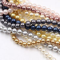 En stock 8mm perles de verre colorées cristaux tchèque haute qualité collier de perles Bracelet nacre perles pour la fabrication de bijoux