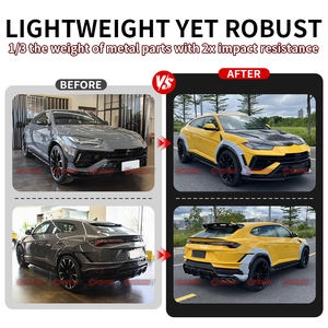 Kit de carrocería ancha estilo 1016 de fibra de carbono seca para Lamborghini URUS S: alerón delantero, alerón trasero, faldones laterales y capó - Product Image 2