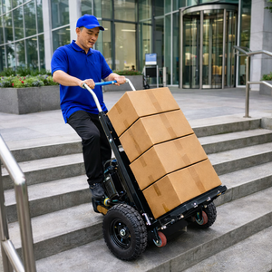 Chariot pliable en métal à quatre roues pour le <span class=keywords><strong>transport</strong></span> d'objets lourds, adapté aux montées et descentes d'escaliers - Product Image 3