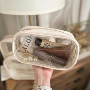 PVC Portable <b>Toiletry</b> <b>Bag</b> PU Cosmetic <b>Bags</b> Waterproof Embossed Custom Logo Makeup <b>Bag</b> <b>for</b> Women Men <b>Travel</b> Beach - Product Image 1