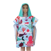 Serviette de plage douce en microfibre de haute qualité peignoir à langer piscine serviette à capuche Poncho pour enfants