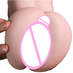 Xiaozizi Yellowish Pink TPE <b>Realistic</b> Big <b>Butt</b> Channel Double Point Yin Buttock Inverted Mold Airplane Cup Toy Men 100% - Product Image 5