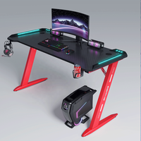 Table de jeu en bois pour ordinateur, prix d'usine en gros, transfrontalier, bureau de jeu à domicile, combinaison e-sport avec ambiance RGB