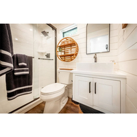 Casa Contenedor Prefabricada Desmontable de Lujo Moderna de Dos Pisos con Acabado de Madera para Cabañas, Hotel, Apartamento o Villa