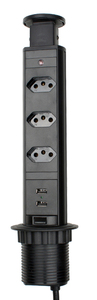 Prise de courant Pop up standard brésilienne avec 3 prises et prise de table électrique de charge USB Torre de Tomada - Product Image 5