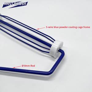 <span class=keywords><strong>Rodillo</strong></span> de Pintura con Marco de Alambre ANST de 7, 9 y 10 Pulgadas, 5 Alambres, Recubrimiento en Polvo Azul de 8 mm, Acero Inoxidable (Sus303), Industrial, Bricolaje, OEM, Personalizado - Product Image 2