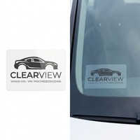 Étiquettes transparentes amovibles résistantes aux UV et imperméables en PVC pour pare-brise de véhicule, informations pour concessionnaires automobiles et fabricants de voitures