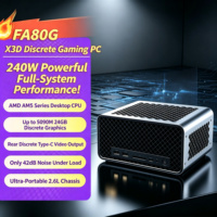 FA80G Mini Workstation, AMD Ryzen 7 9800X3D + RTX 5090M 24G, 5-schermuitvoer & 2.5G Dual LAN, AM5 Ultra Compact Gaming PC