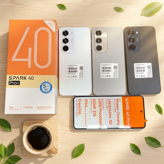 Factory Price Spark 40 Pro+ Android Smartphone 6.8inch LTE HD Display Deca Core 24+512GB 5000mAh Battery OEM Brand New