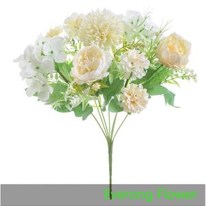 Everong 7 peonías coloridas, flores artificiales, guía <span class=keywords><strong>de</strong></span> boda, decoración floral personalizada interior del hogar - Product Image 2