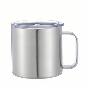 Tasses à café personnalisées avec logo, 12 oz, avec poignée, gobelet isotherme à double paroi, bouteilles d'eau noires avec revêtement en poudre pour le camping - Product Image 4