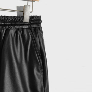 Shorts en cuir pour hommes, usage décontracté, vente chaude, haute qualité, best-seller, couleur unie - Product Image 4