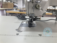 Machine à coudre industrielle robuste à point noué, à pied mobile, manuelle, à une aiguille, à lit plat, pour métal/plastique, avec coupe-fil haute vitesse