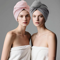 Serviette turban en microfibre gaufrée super absorbante anti-frisottis pour cheveux longs, bouclés et épais, idéale pour sécher les cheveux mouillés des femmes