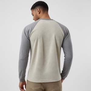 Camiseta raglán ajustada de moda Vintage para hombre 100% algodón cuello redondo manga larga estampado ligero Casual cuello redondo béisbol - Product Image 2