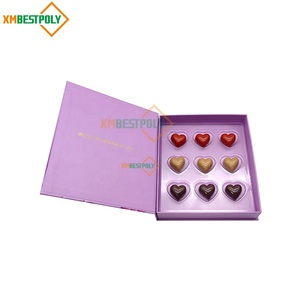 Sang Trọng Tùy Chỉnh Hình Trái Tim Sô Cô La Cứng Nhắc Tông Nam Châm Nắp Hộp Quà Tặng Cho Valentine Của Ngày Kẹo Đóng Cửa Từ Hộp - Product Image 3