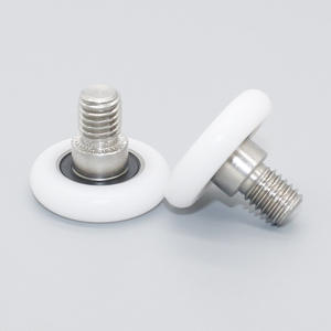 Poulie en plastique POM à filetage externe de petite taille en gros, BDR25.4, arbre en acier inoxydable avec roulement revêtu de caoutchouc, fabrication - Product Image 5