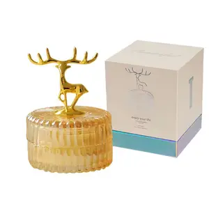 Hot five star hotel office handmade decoration special small antler handle cover small aroma candle