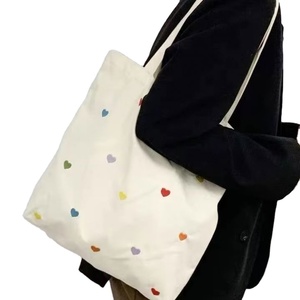 DLBZ Wholesale Reusable <b>Large</b> Capacity Durable Plain Heart Pattern Custom <b>Canvas</b> Shopping Tote <b>Bag</b> - Product Image 1