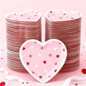 Assiettes jetables modernes en forme de cœur, écologiques, résistantes à l'eau et biodégradables pour les fêtes d'anniversaire et les mariages (vente en gros) - Product Image 5