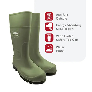 Bottes de pluie de sécurité de haute qualité avec embout en acier Bottes de protection imperméables en PVC pour les travailleurs - Product Image 3