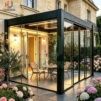 Maßgefertigte Aluminium-Pergola 3x3 3x4 Moderner Wasserdichter Garten-Pavillon mit Motorisiertem Lamellendach und LED-Beleuchtung SUMROOM