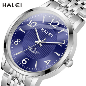 Envío Directo HALEI Nuevo Reloj Original de Cuarzo con Números Árabes, Puntero de Acero Inoxidable, Movimiento Japonés, Venta al por Mayor - Product Image 1
