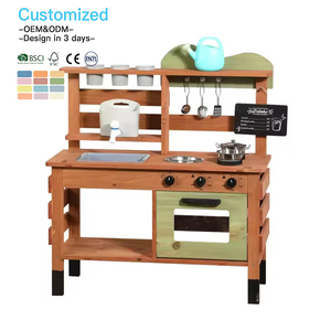 EDULAND OEM/ODM CE CPC Nuevo Diseño Juego de Cocina Educativo de Madera para Niños, Cocina de Barro, Juego de Exterior Unisex - Product Image 1