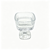 Service de table moderne en verre cannelé, 6 pièces, écologique, résistant à la chaleur, pour fêtes, salades de fruits, assiettes à gâteaux, coupes à dessert et verres à jus