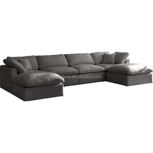 โซฟาผ้าสีขาวทันสมัย 3 ที่นั่ง โซฟาห้องนั่งเล่นแบบแยกส่วน โซฟาคลาวด์ - Product Image 6