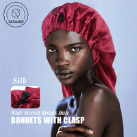 Bonnets de nuit en satin extra larges et extensibles de qualité supérieure pour femmes, avec fermoir, pour tresses, marque privée