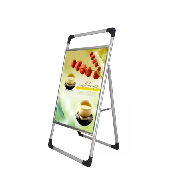 Light Weight Portable Aluminum Double-sided 25mm Waterproof Snap Frame Indoor Use Advertising Sign Stand Display Black Custom
