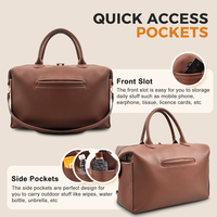 Sac à langer élégant pour femme et bébé, organisateur de couches en PU, portable avec sangle, 9 poches, sac fourre-tout personnalisé