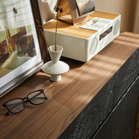 Meuble à chaussures nordique en noyer noir, armoire de rangement grande capacité en bois massif pour entrée, meuble d'entrée moderne nordique