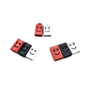 Terminales de cordón cuadrados de aleación con cara sonriente para uso en prendas, botones con ojales de estilo simple JK JT653 - Product Image 1