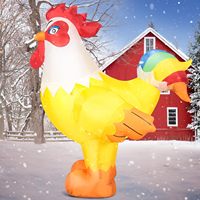 Décoration de Noël gonflable personnalisée DAMAI de 6 pieds en forme de coq avec lumières LED intégrées pour l'extérieur