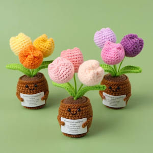 Bunga buatan tangan bunga buatan tangan Crochet Lily of the Valley merajut pot bunga Valentine hadiah Hari - Product Image 1